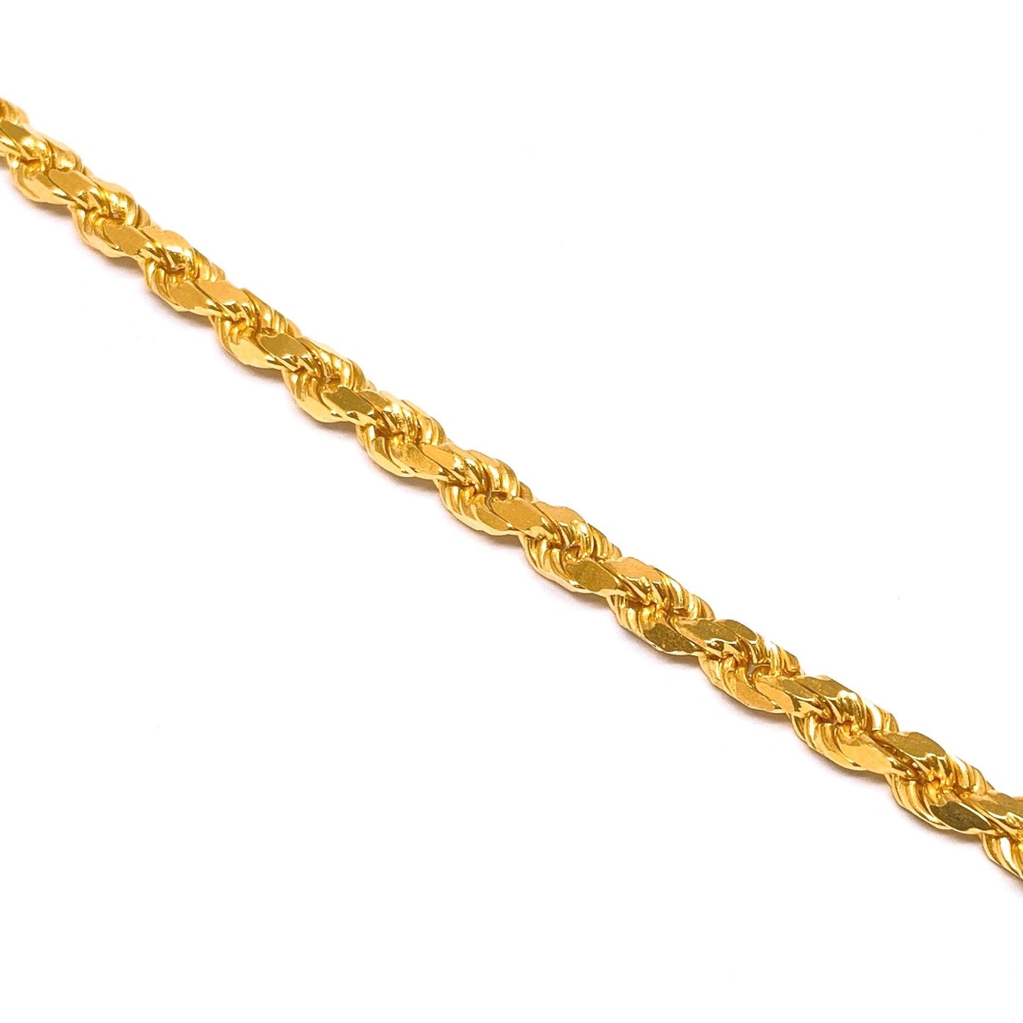 Solid Diamond Cut Rope Bracelet ( Lobster Clasp )