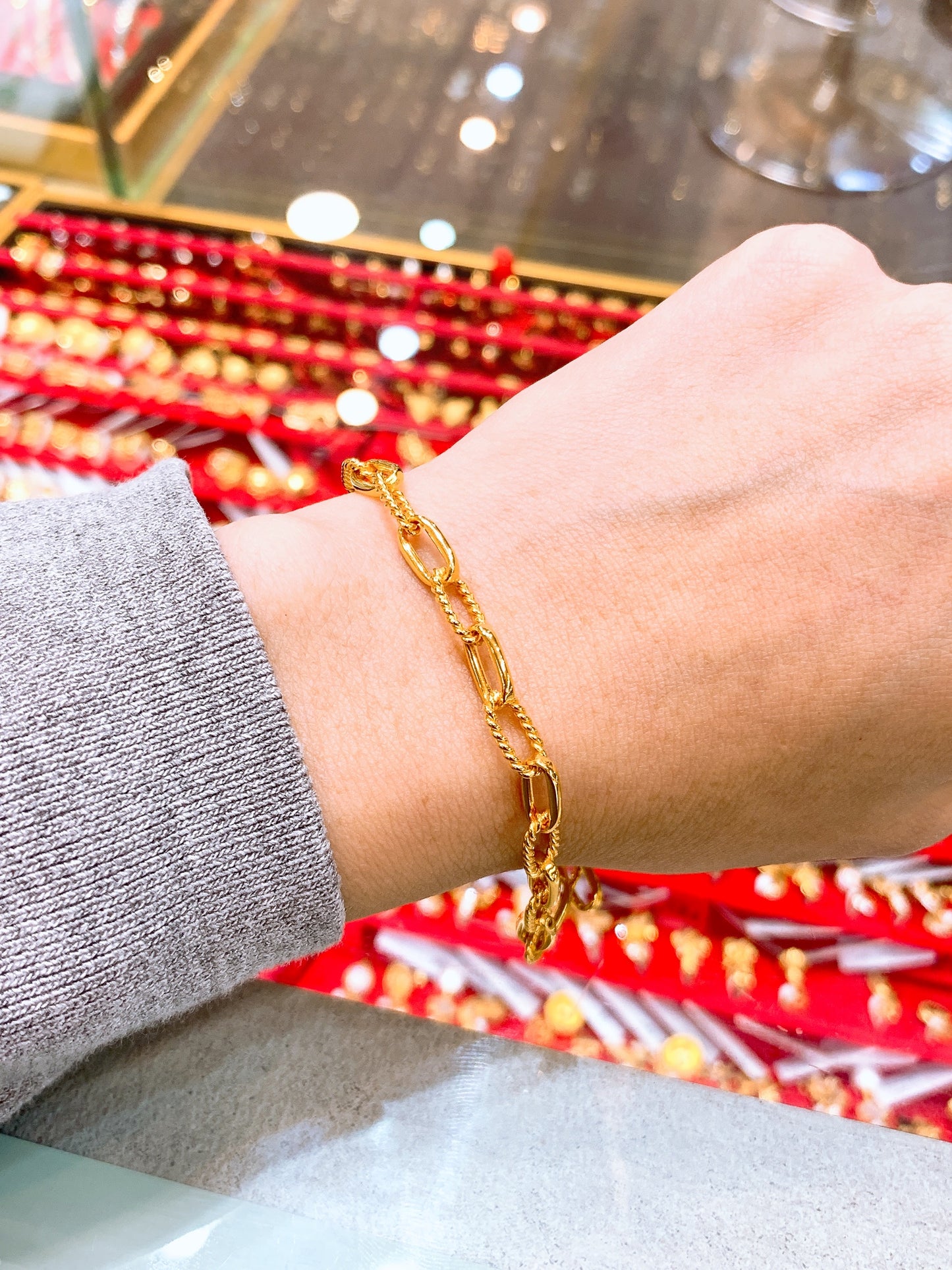 Mixed Paperclip Links Bracelet