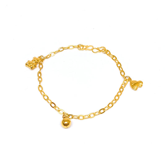 Dangling Charms Baby Anklet ( Bear, Bell, Car )