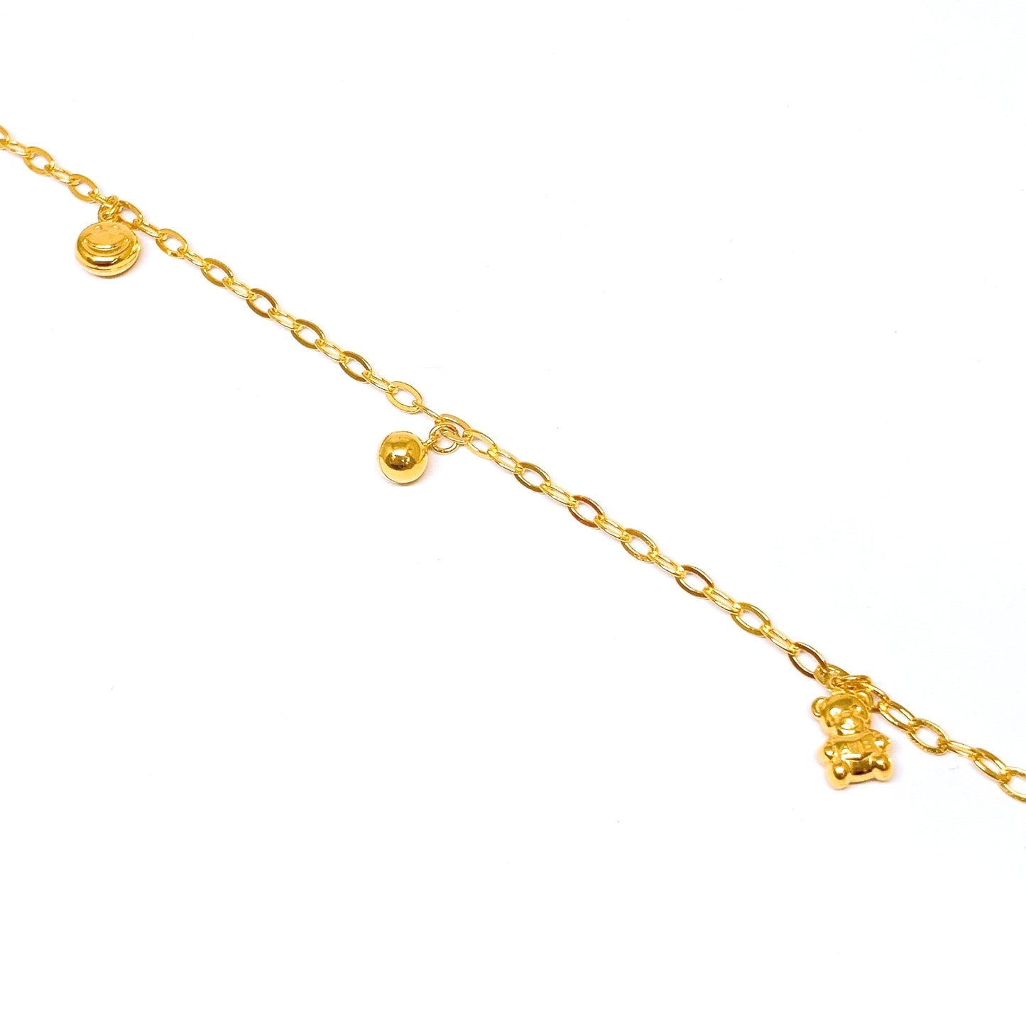 Dangling Charms Baby Anklet ( Bear, Bell, Smiley )