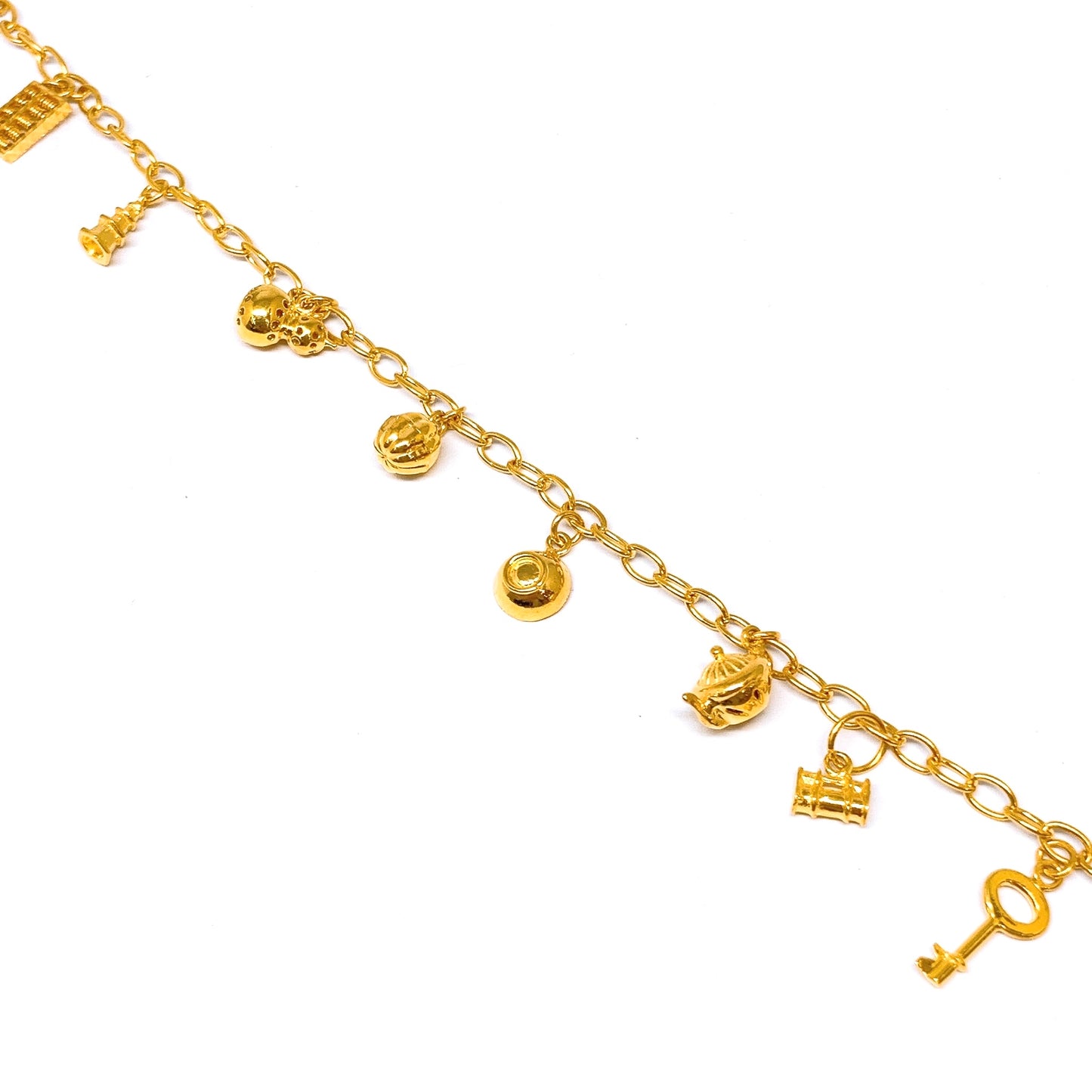 Dangling Eight Treasures Oval Hoops Bracelet