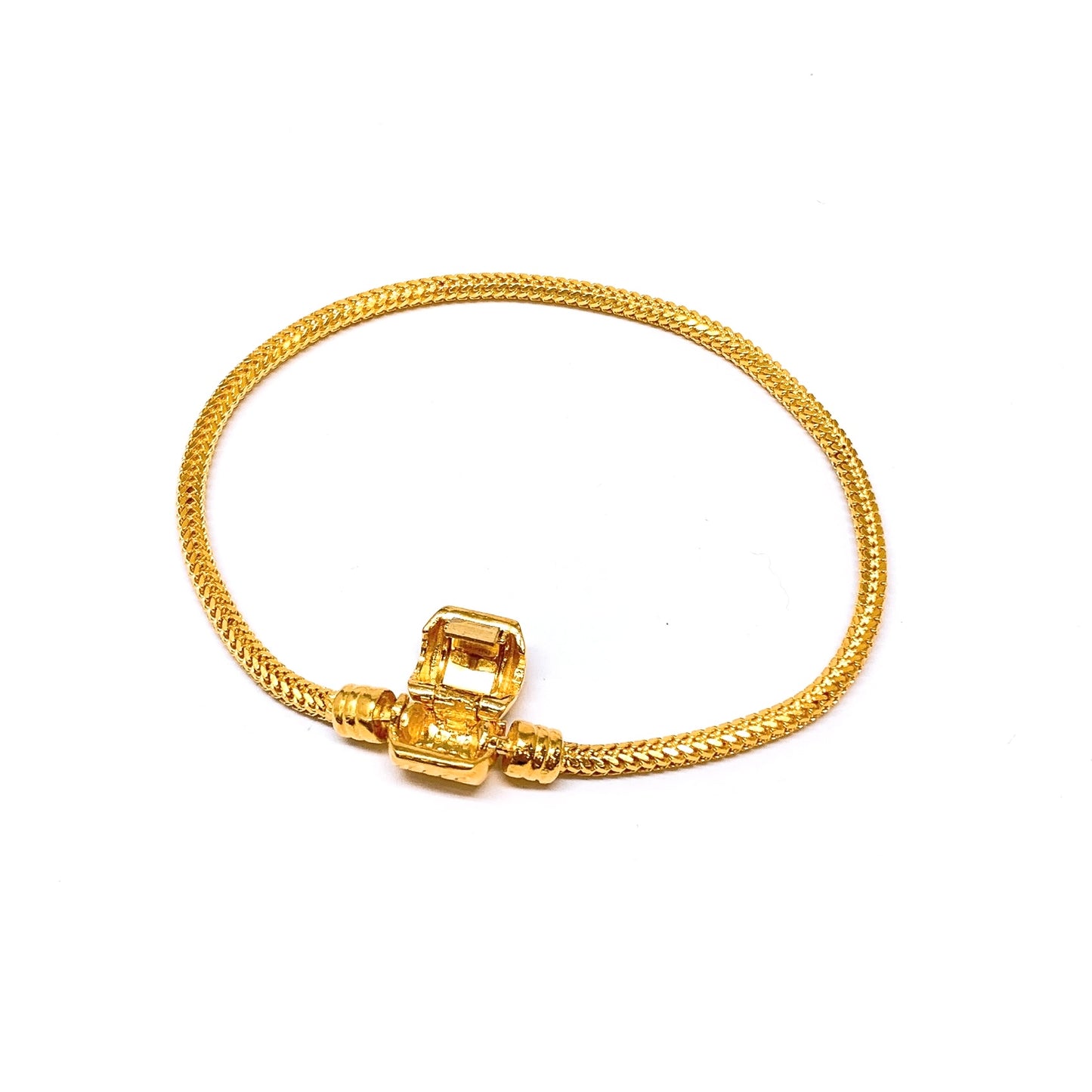 Drum Clasp Charm Collector Bracelet