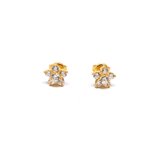Blingy Floral Earring Studs ( Cubic Zirconia )