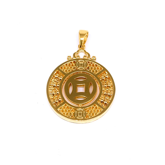 Spinning Coin Round Abacus Pendant