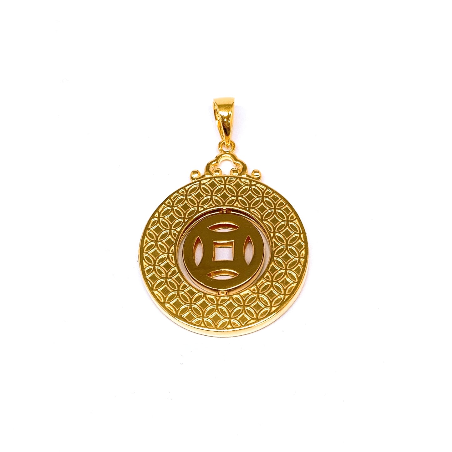 Spinning Coin Round Abacus Pendant