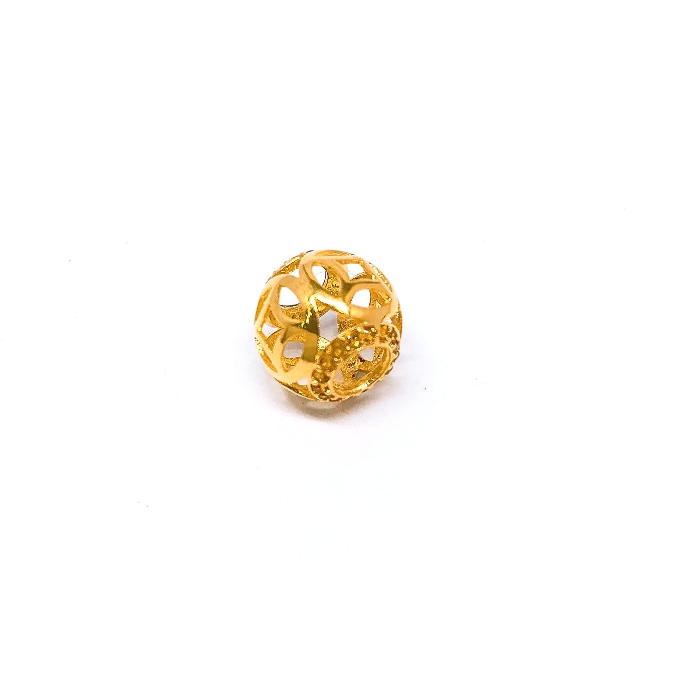 Coin Cut-Out Bead Charm ( Yellow Crystals )