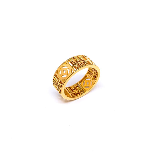 Full Abacus Coin Ring - Broad ( Polished )