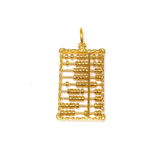 Rectangle Abacus Pendant ( Embossed Infinity Frame )