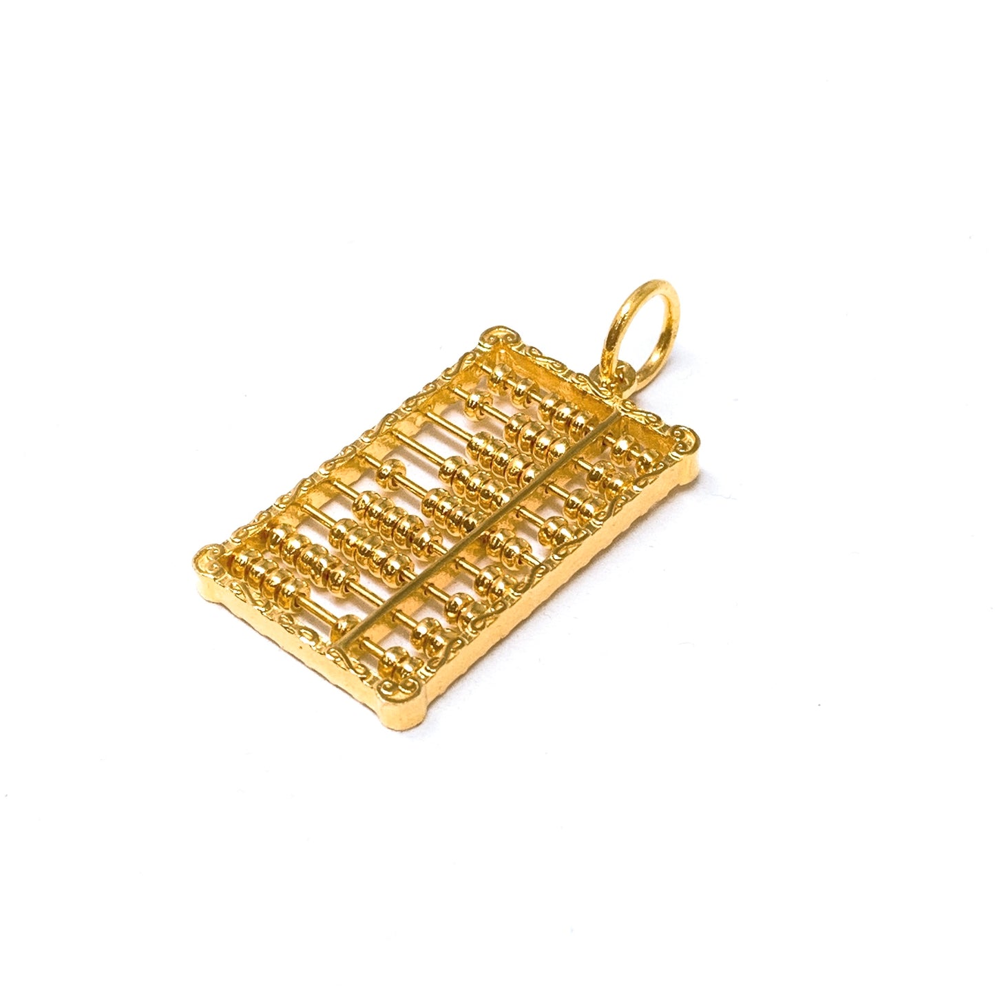 Rectangle Abacus Pendant ( Embossed Infinity Frame )