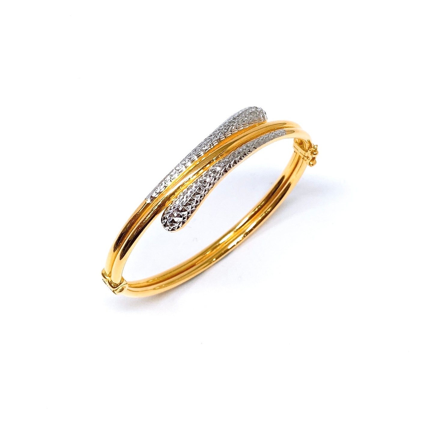 Two Tone Droplet Bangle - Oval