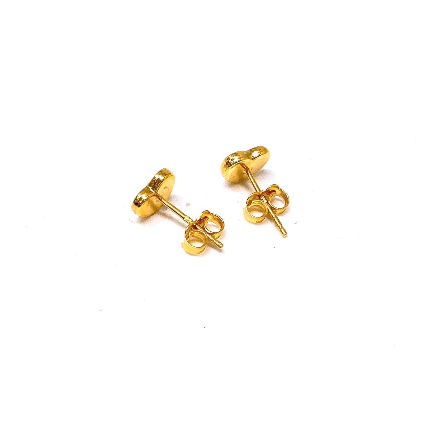 Flat Polished Heart Earring Studs