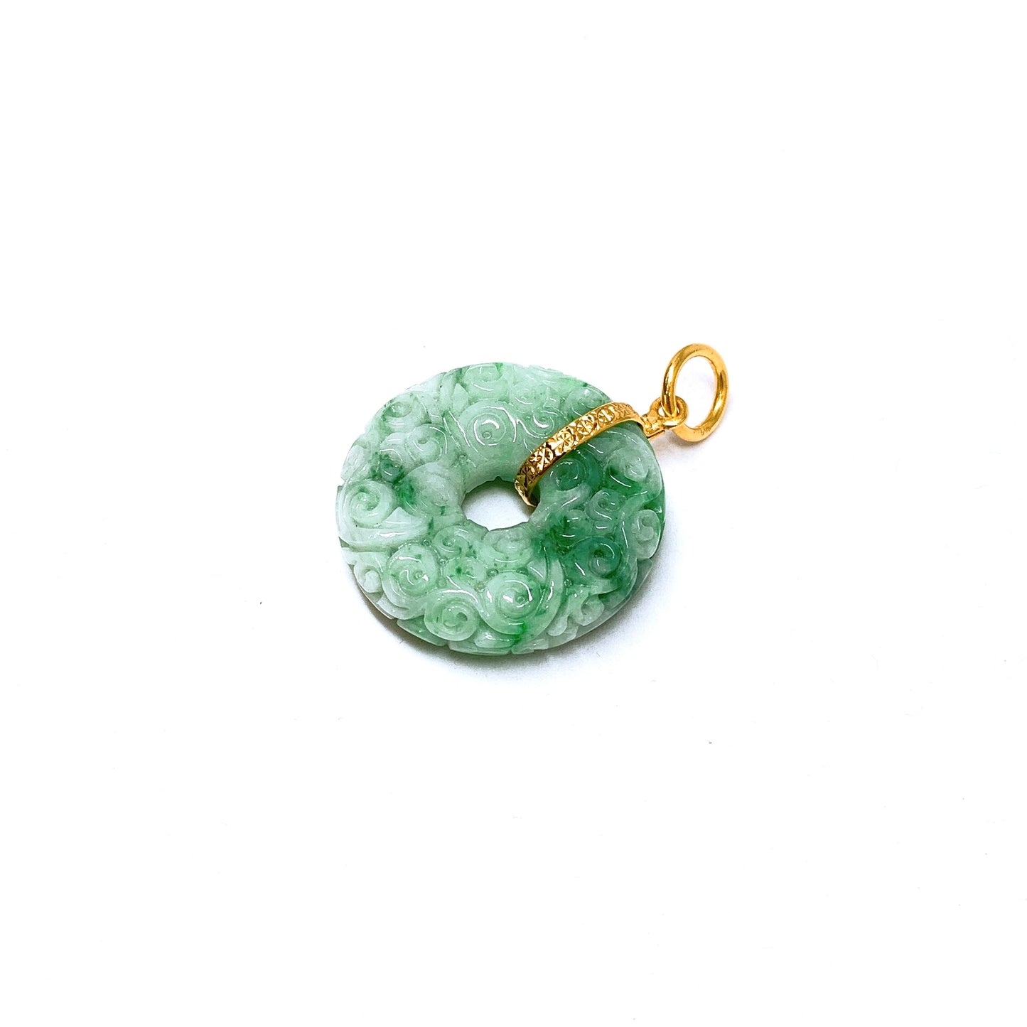 Jade Donut Pendant ( Yellow Gold )
