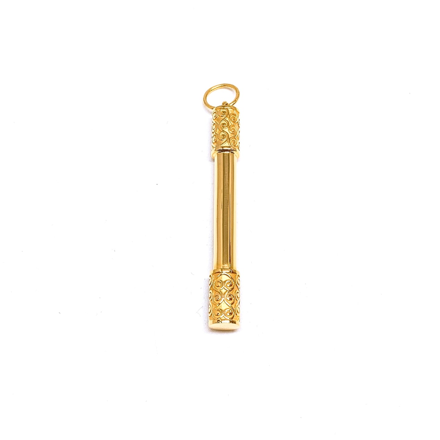 Golden Rod Amulet Cylinder Pendant