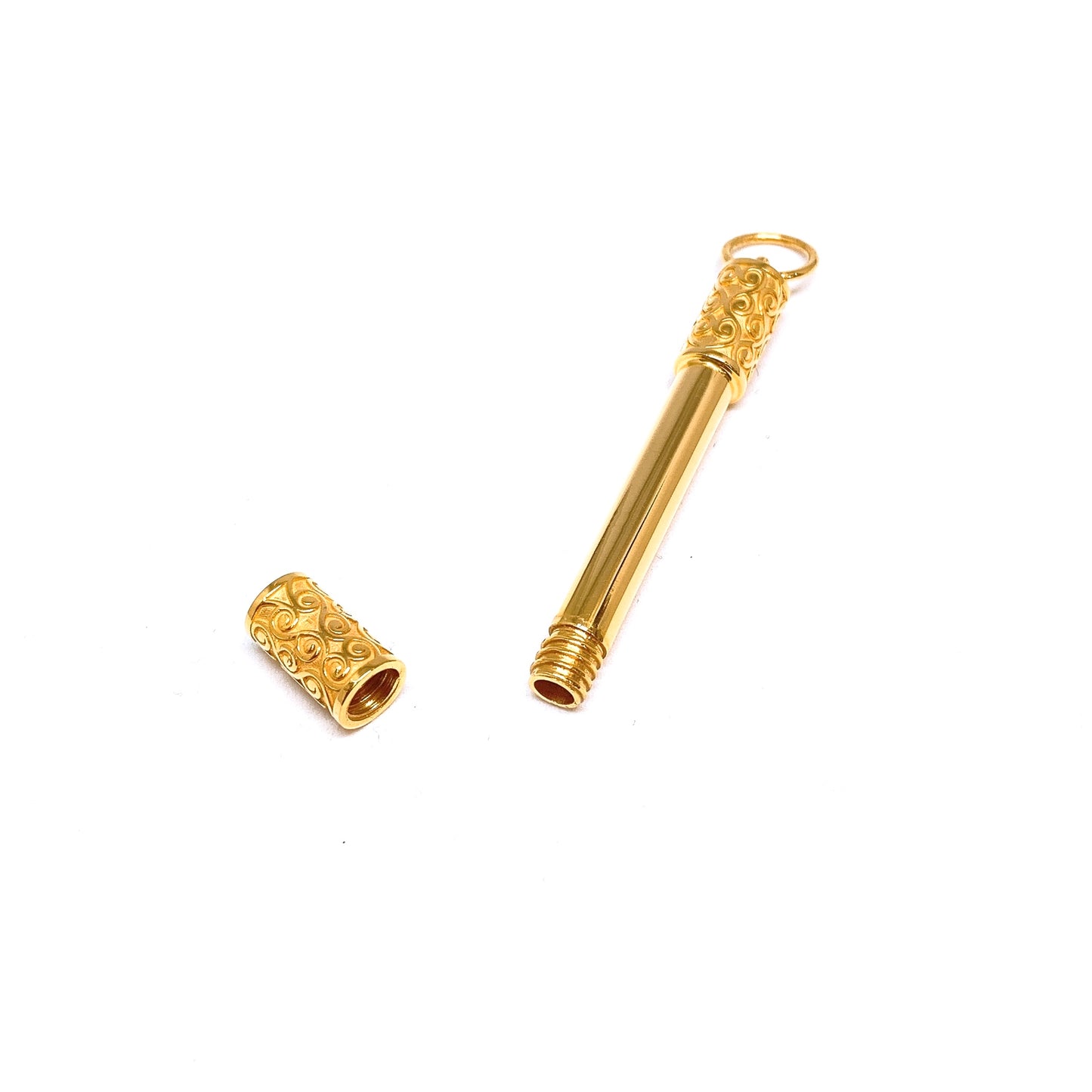 Golden Rod Amulet Cylinder Pendant