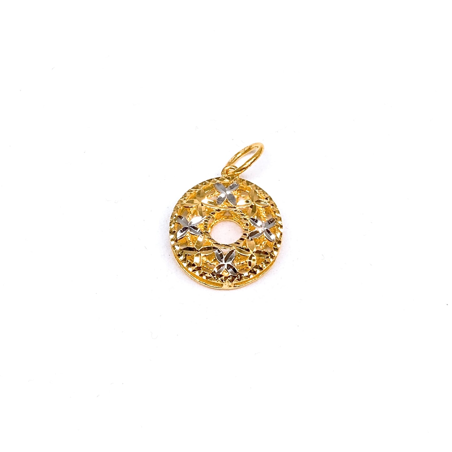 Two-tone Floral Donut Pendant