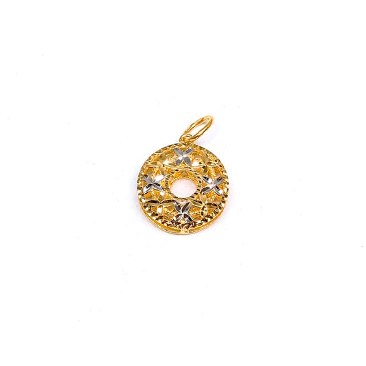 Two-tone Floral Donut Pendant
