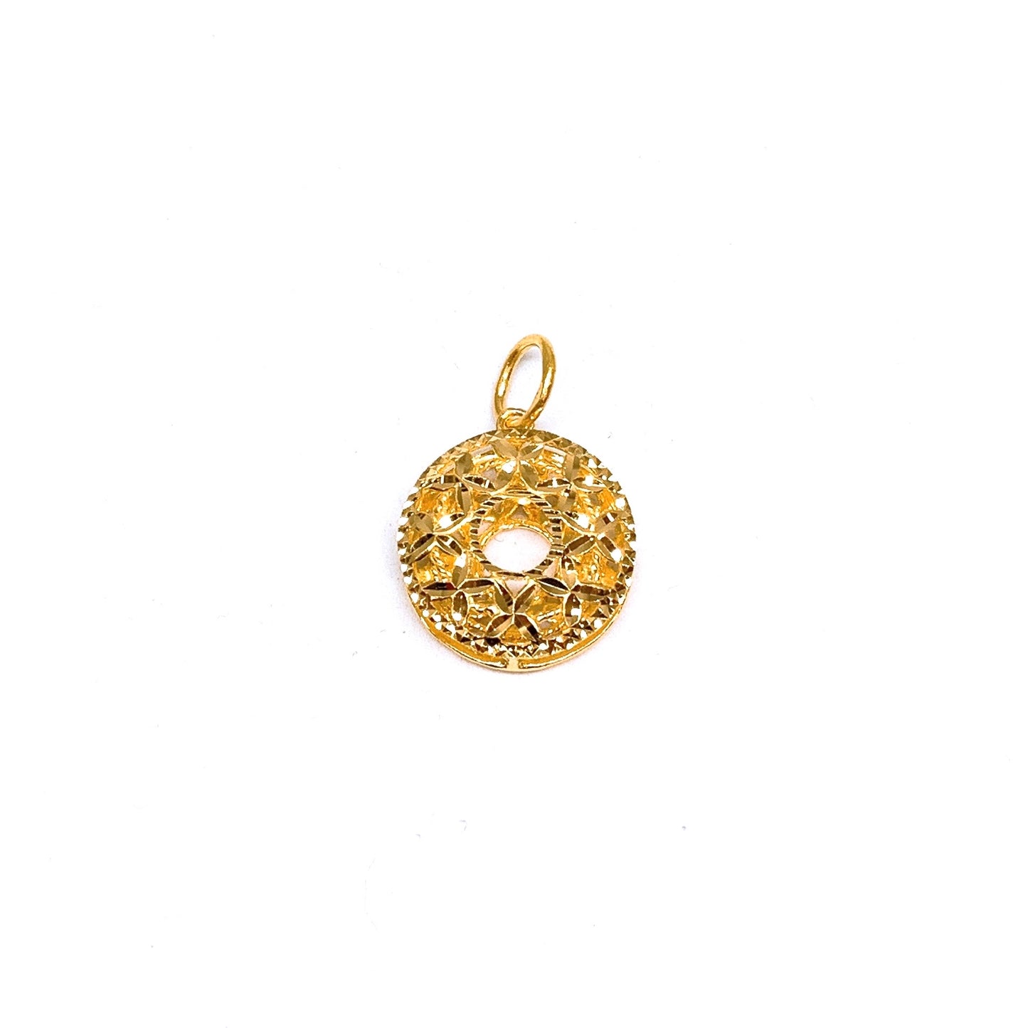 Two-tone Floral Donut Pendant