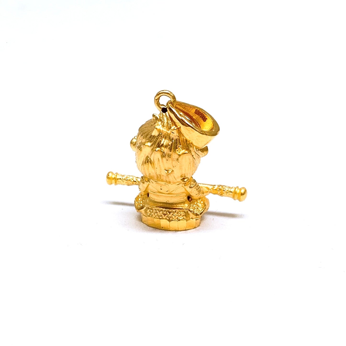 3D Sun Wu Kong With Golden Rod Pendant ( Sitting )
