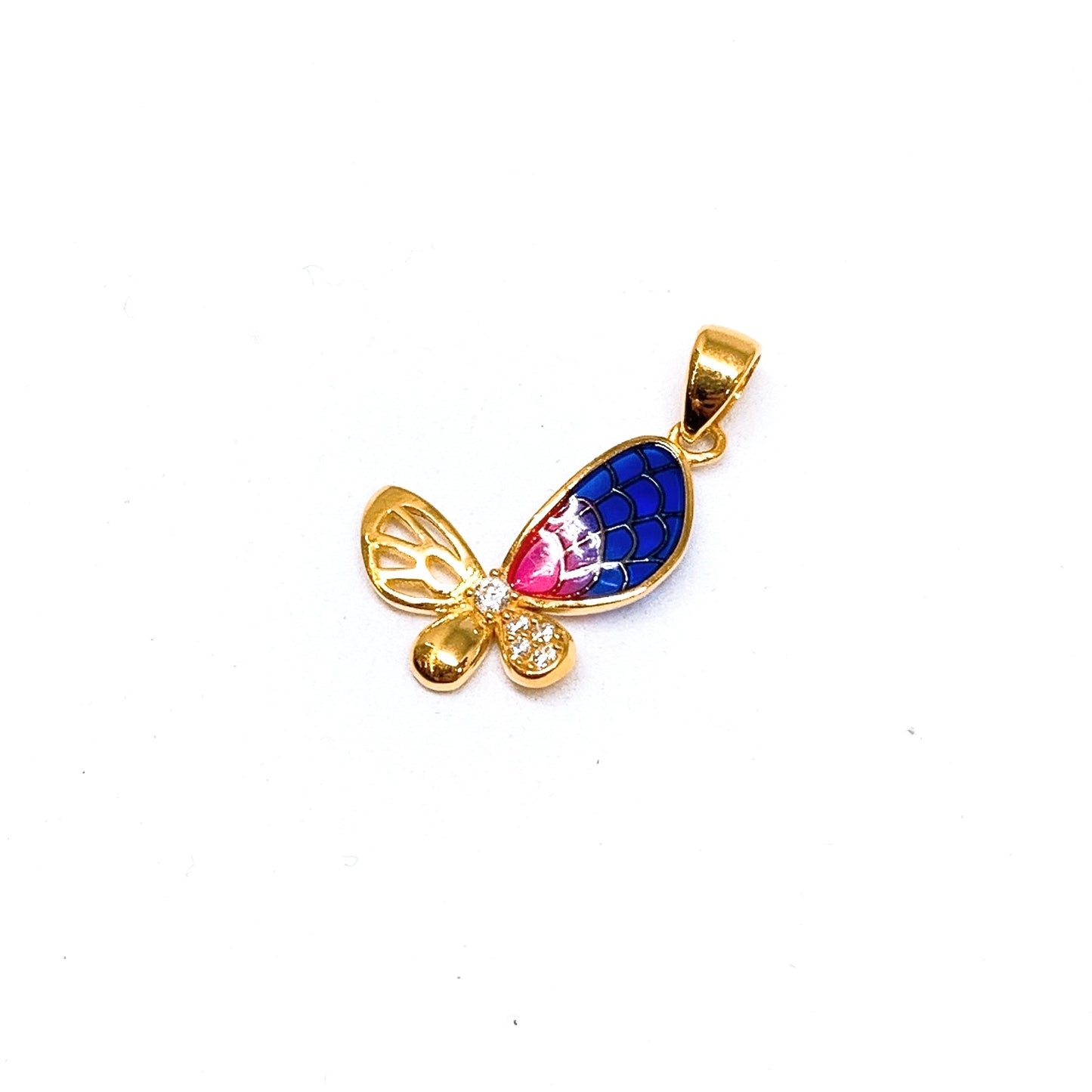 Blingy Enamel Butterfly Pendant