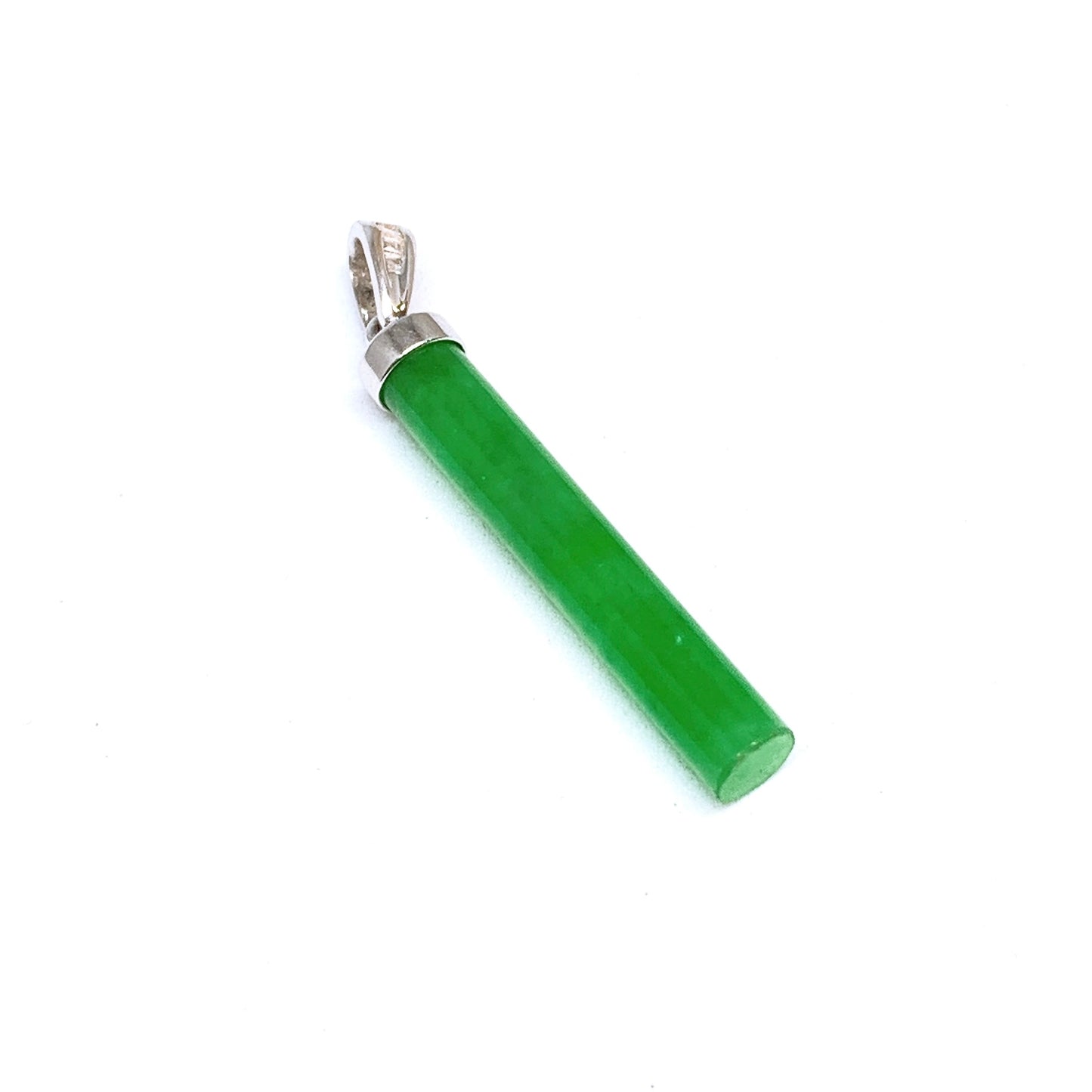 Jade Rod Pendant ( White Gold and Diamonds )