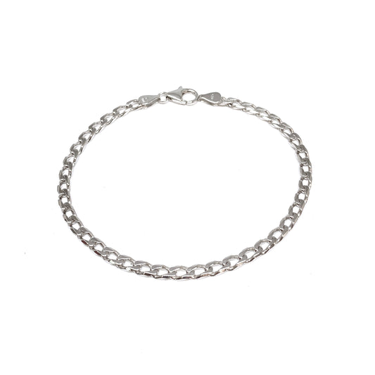 White Gold Thin Cuban Bracelet