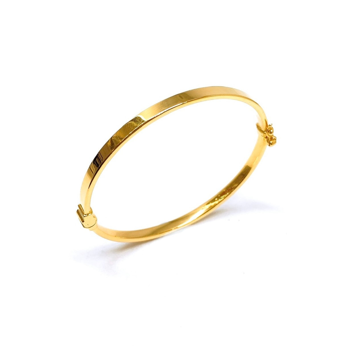Thin Flat Polished Bangle - Oval