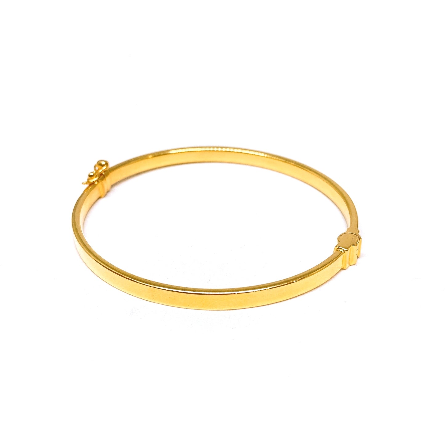 Thin Flat Polished Bangle - Oval