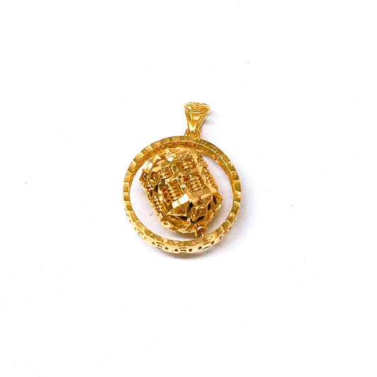 Spinning Abacus Drum Round Pendant