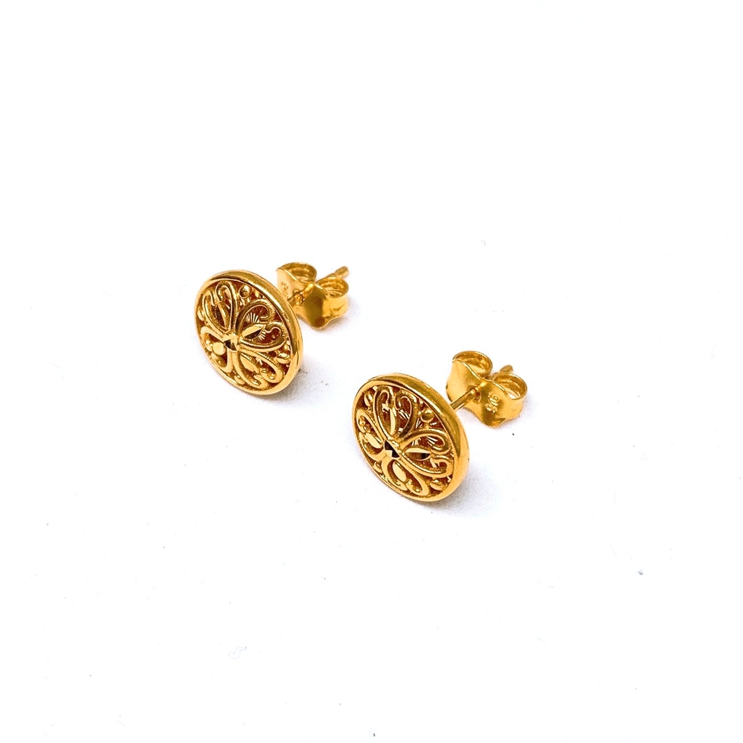 Floral Button Earring Studs