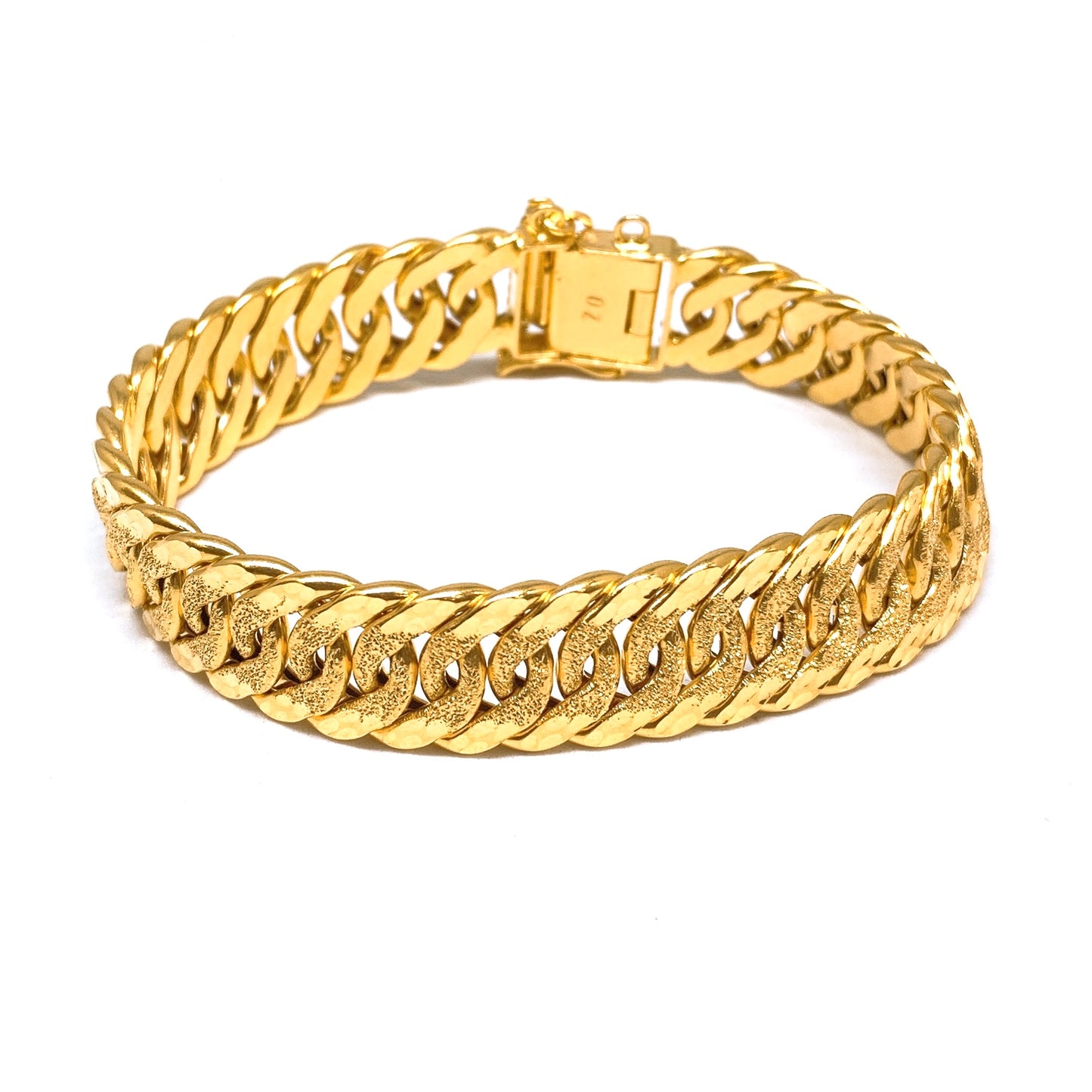 Hollow Double Curb Bracelet ( Fold Over Clasp )