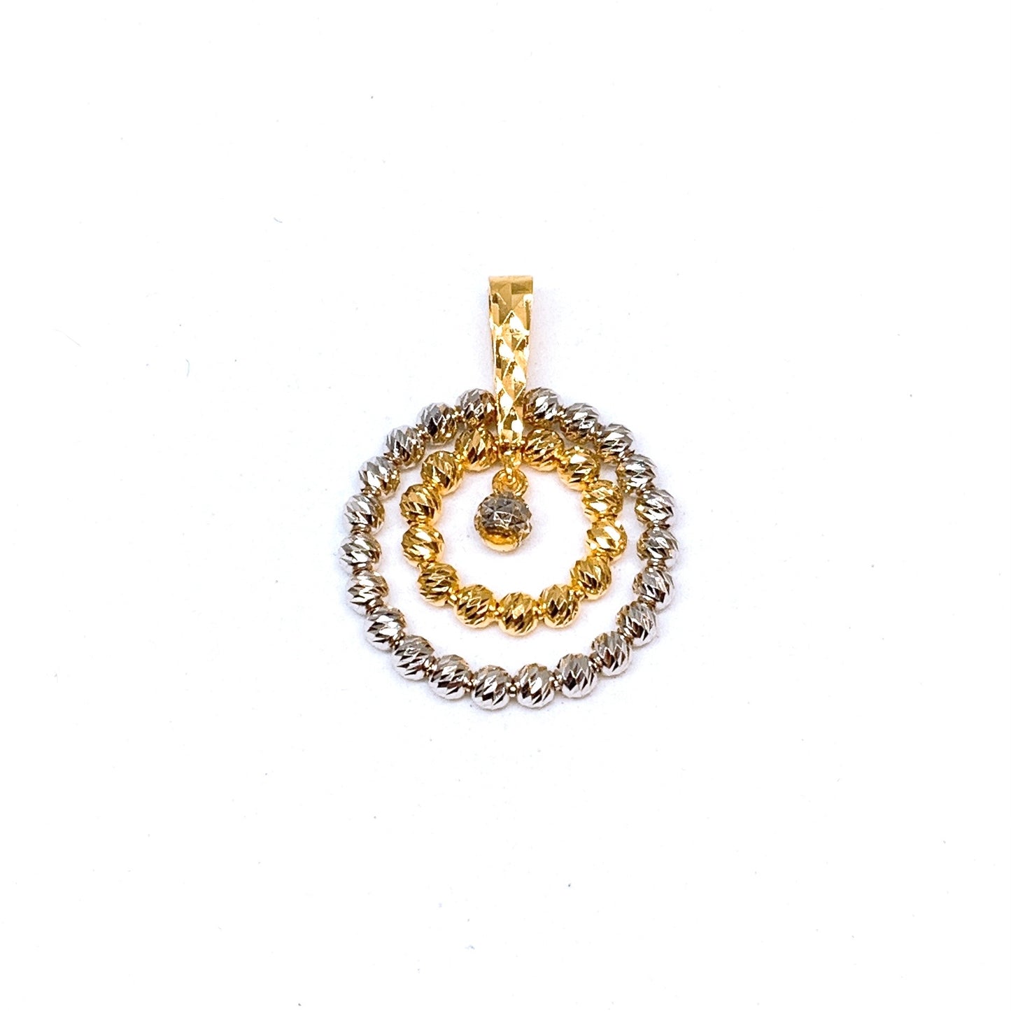 Two Tone Shimmer Beaded Hoops Pendant