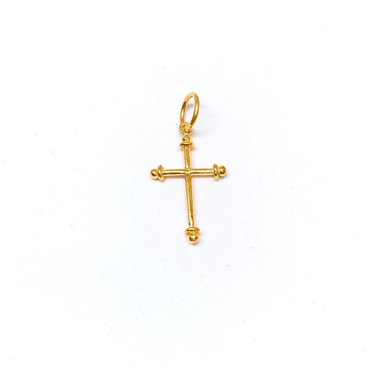 Bead Edge Cross Pendant