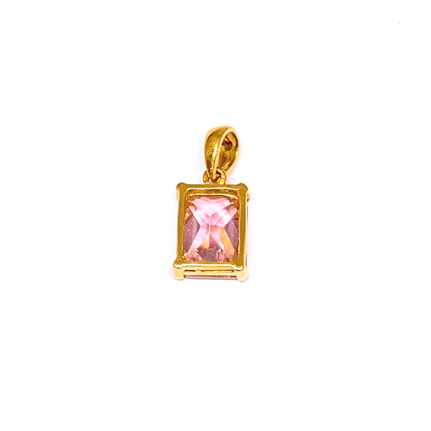 Rectangular Pink Crystal Pendant