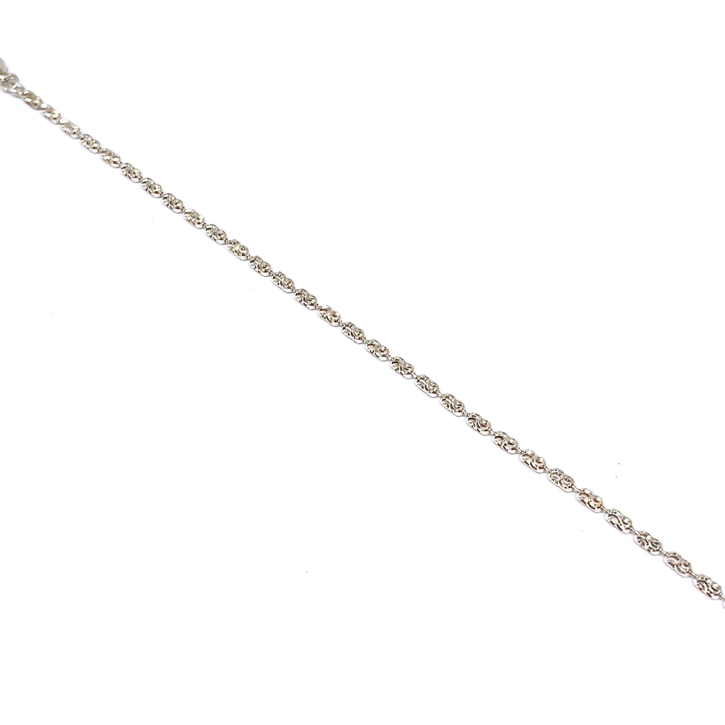 White Gold Fine Oval Bead Bracelet