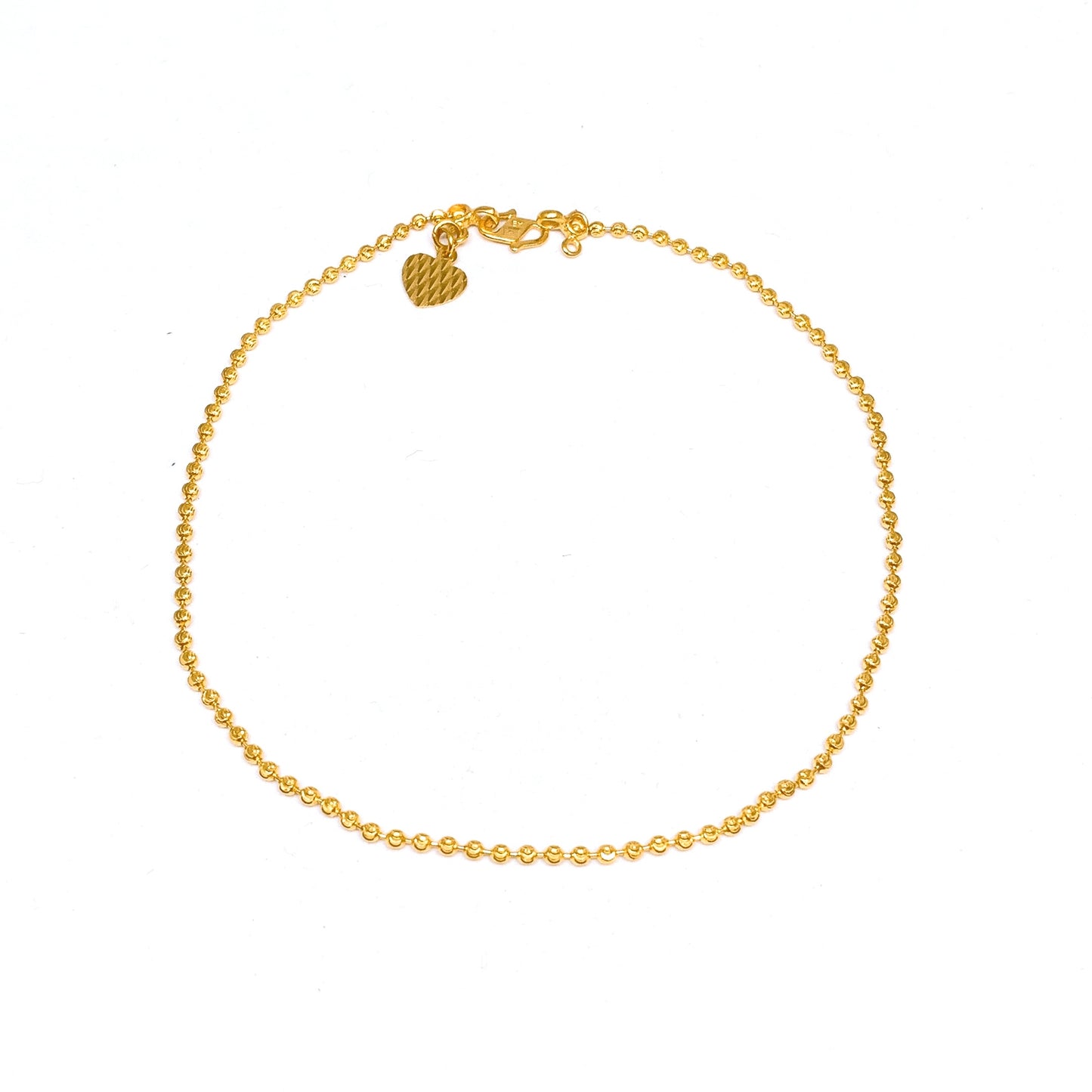 Cutting Beads With Dangling Heart Anklet ( S Hook )