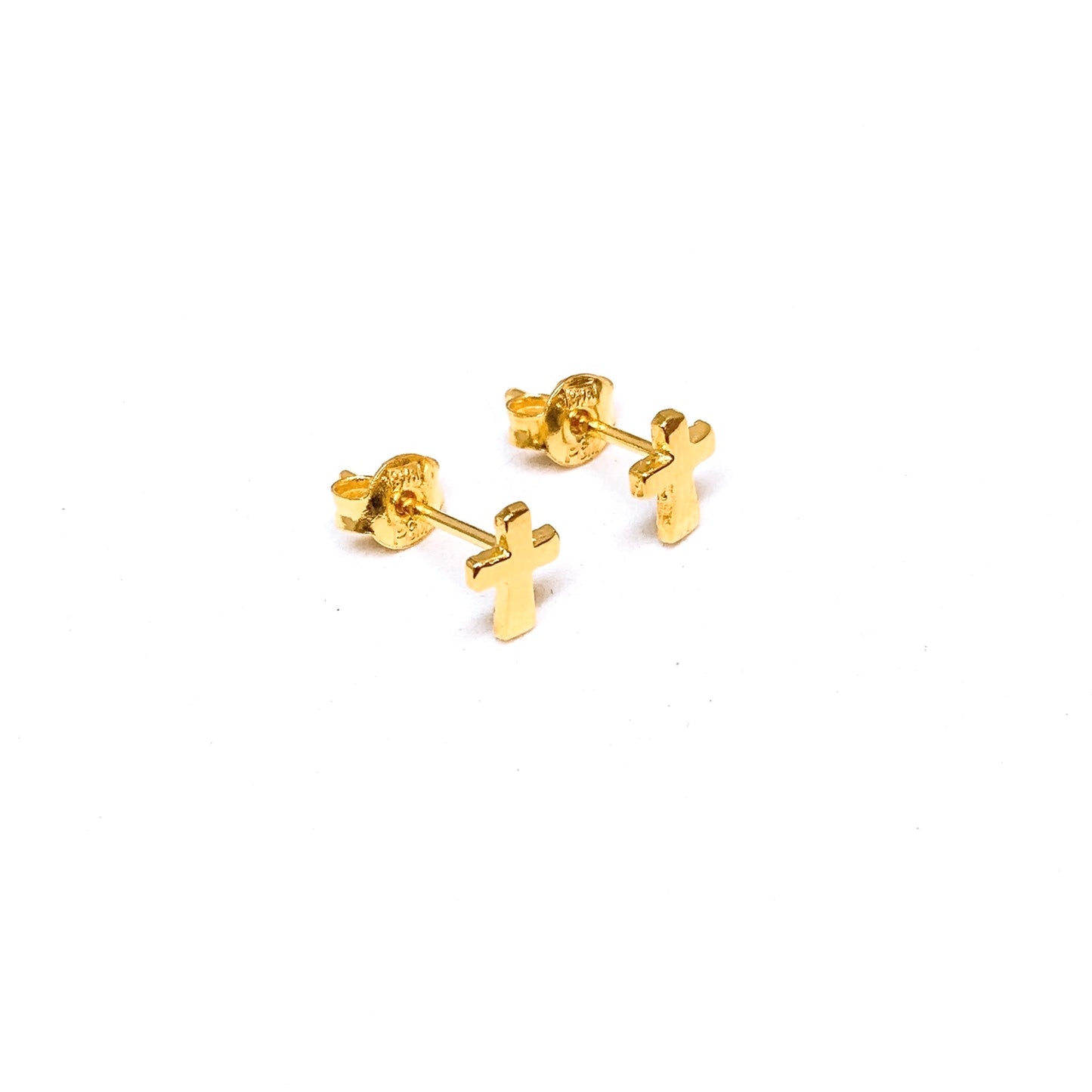 Polished Cross Earring Studs
