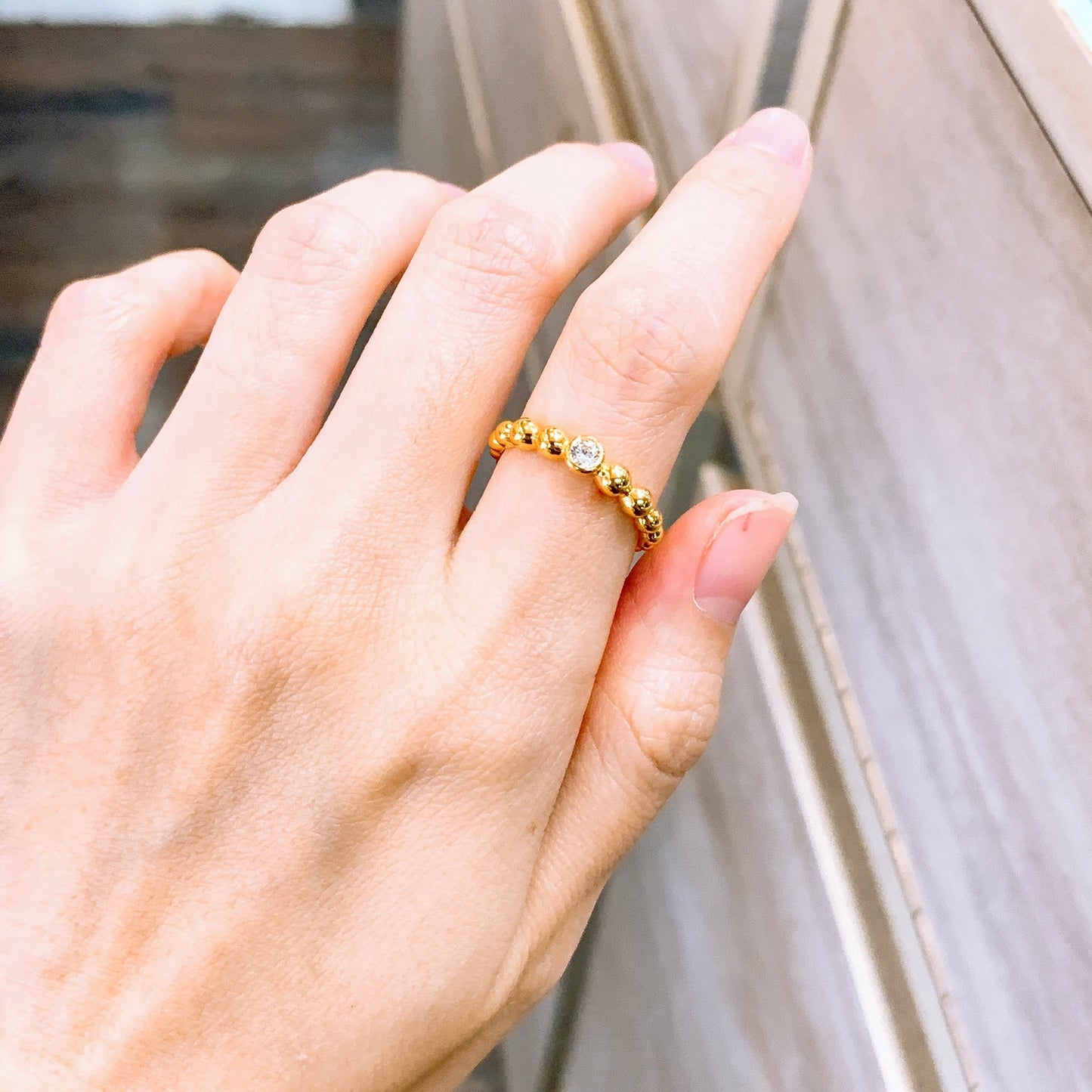 Tapered Beaded Blingy Ring