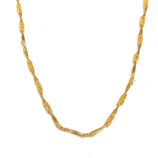 Curved Rods & Cutting Beads Twist Necklace ( Two Line )