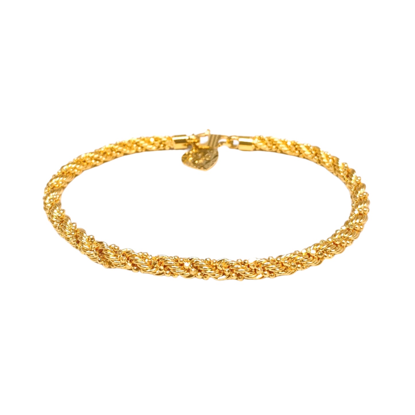 Beaded Hollow Rope Bracelet With Dangling Heart ( S Hook )