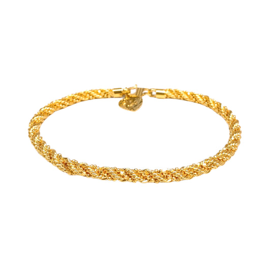 Beaded Hollow Rope Bracelet With Dangling Heart ( S Hook )