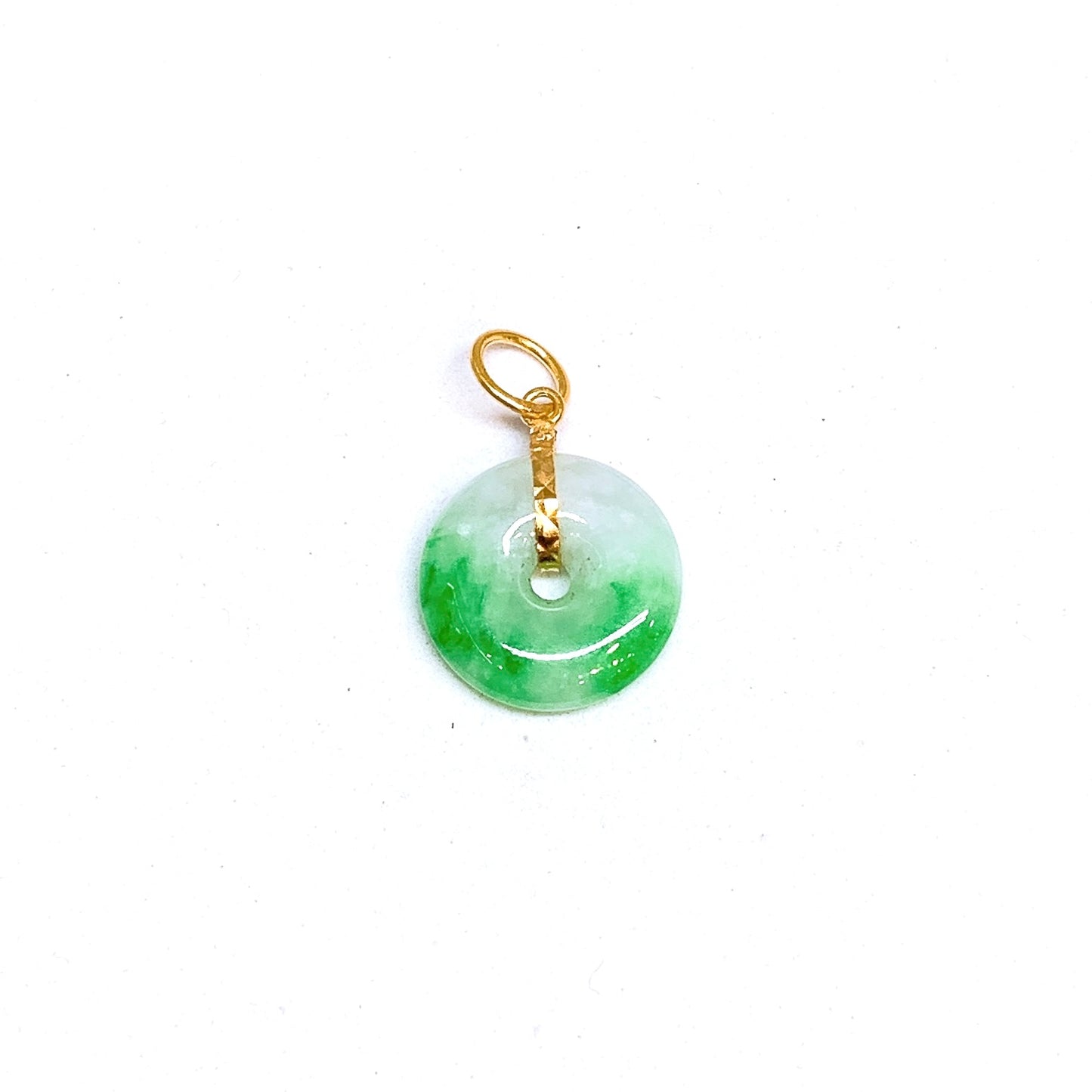 Petite Jade Donut Pendant ( Yellow Gold )