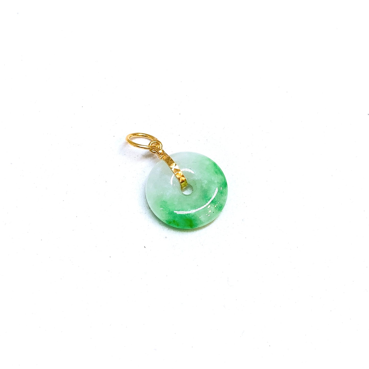 Petite Jade Donut Pendant ( Yellow Gold )