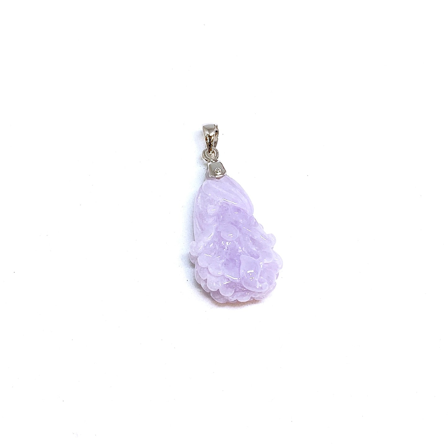 Lavender Jade Chinese Cabbage Pendant ( White Gold )