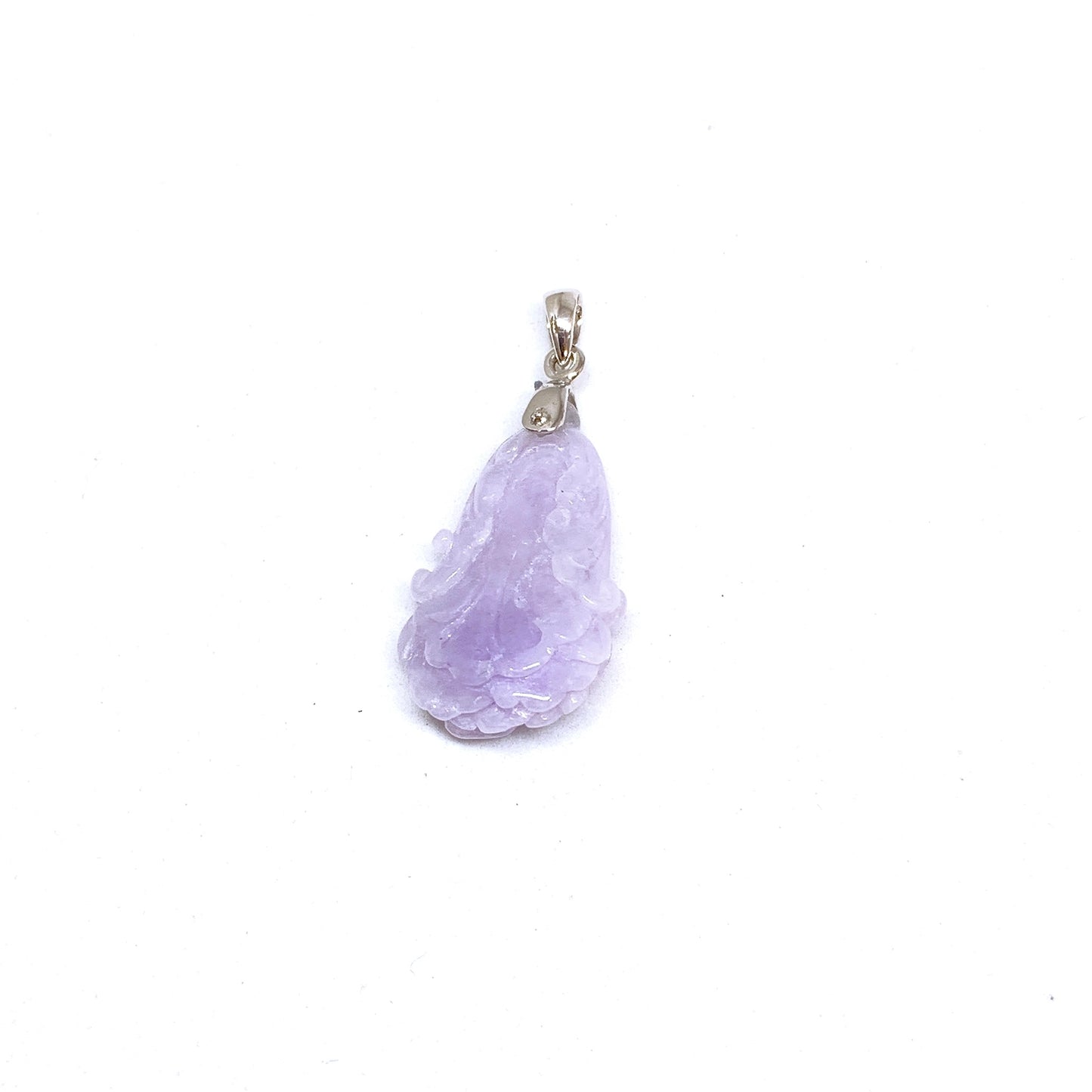 Lavender Jade Chinese Cabbage Pendant ( White Gold )