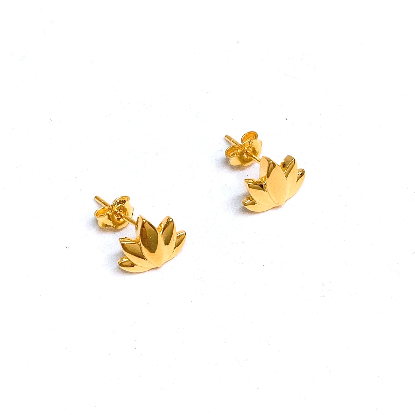 Polished Lotus Earring Studs