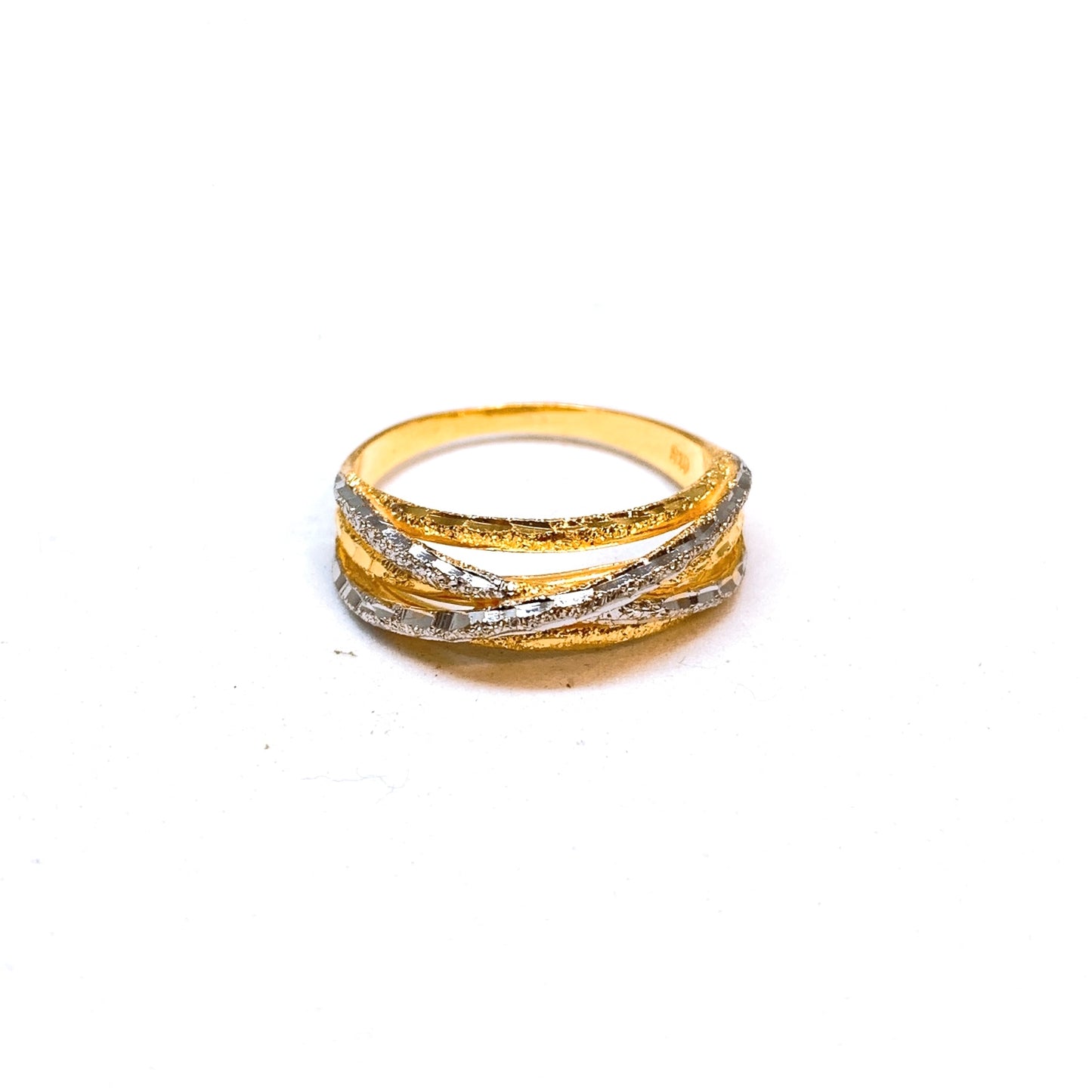 Two Tone Criss Cross Ring
