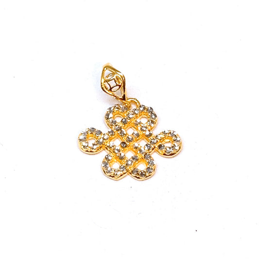 Two Tone Sparkly Mystic Knot Pendant