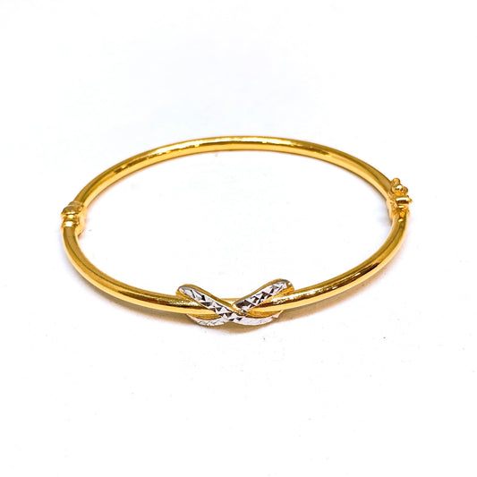 Two Tone Shimmer Infinity Fine Bangle - Oval