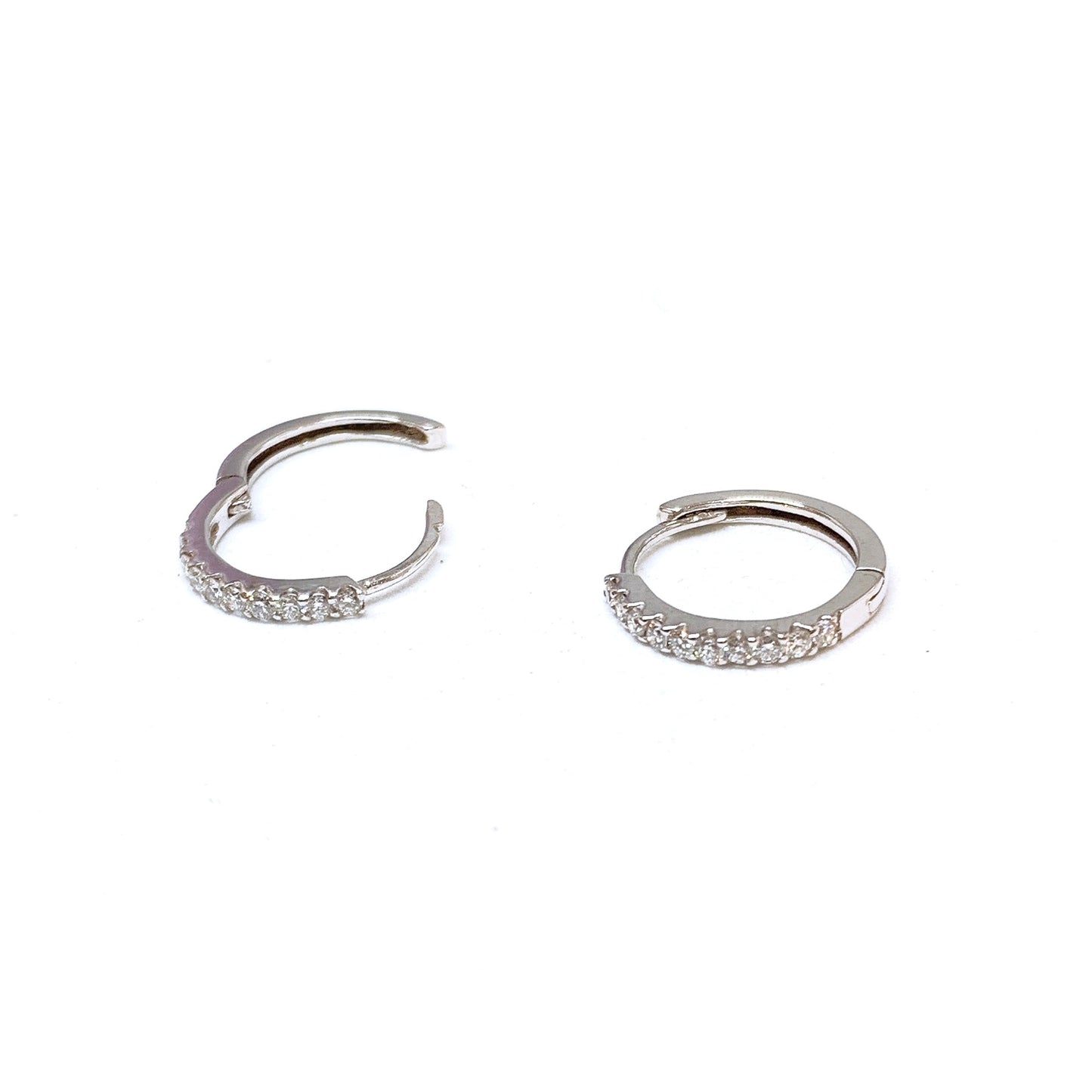 White Gold Diamond Earring Hoops
