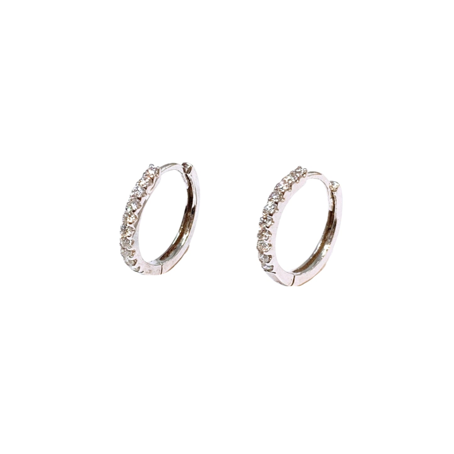 White Gold Diamond Earring Hoops